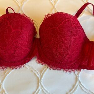 Victoria's Secret Deep Red Lace Bra